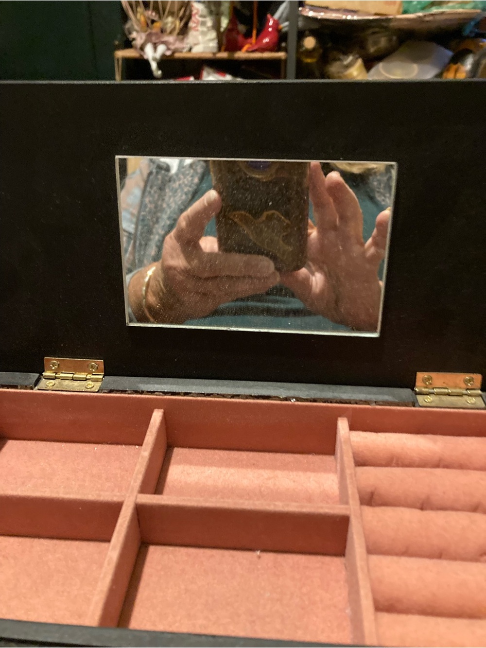 Black rectangular jewelry box - Picture 3 of 10